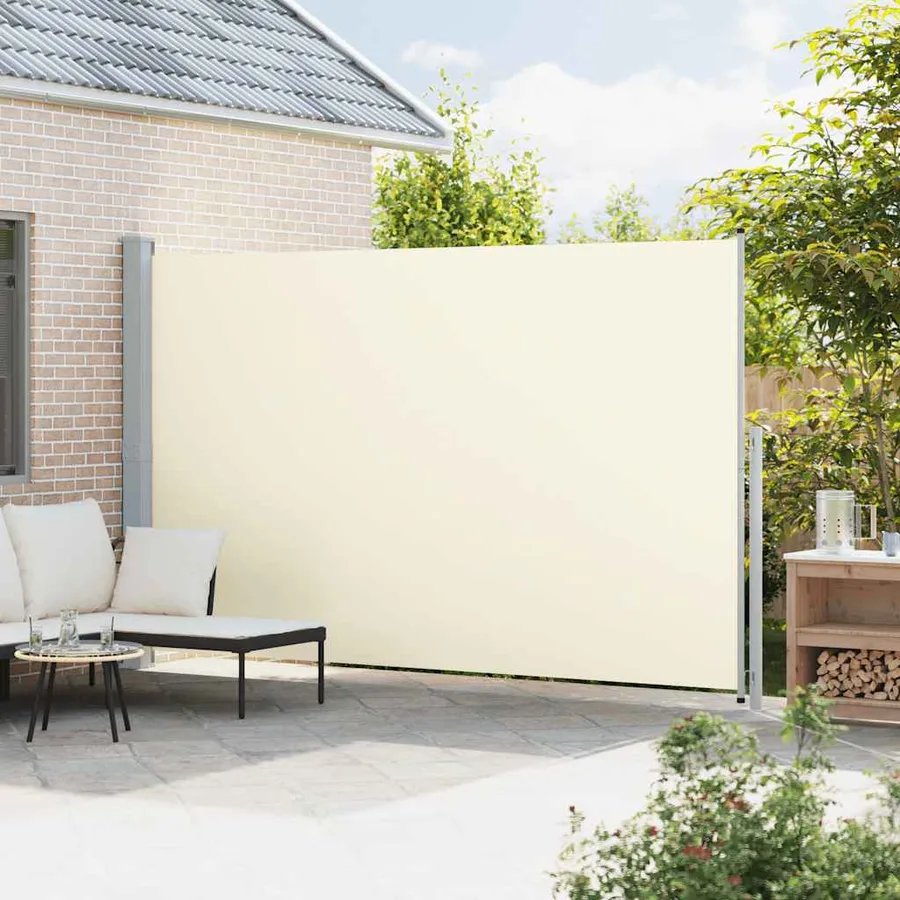 Auvent latéral rétractable de patio 220x500 cm Crème - 3