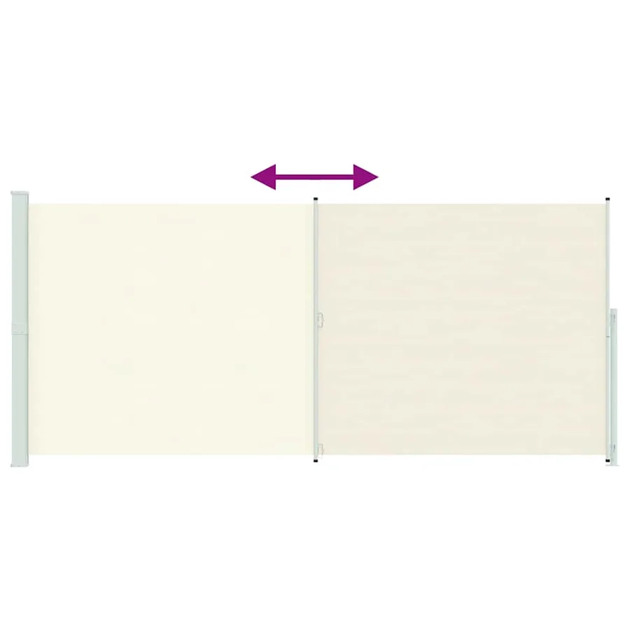 Auvent latéral rétractable de patio 220x500 cm Crème - 7