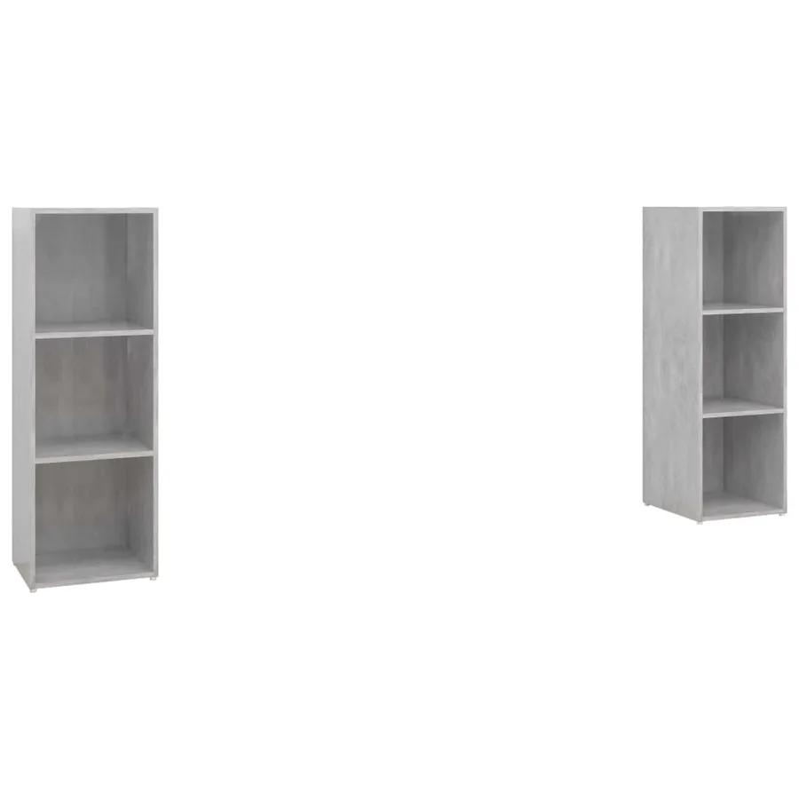 Meubles TV 2 pcs Gris béton 107x35x37 cm Bois d'ingénierie - 2