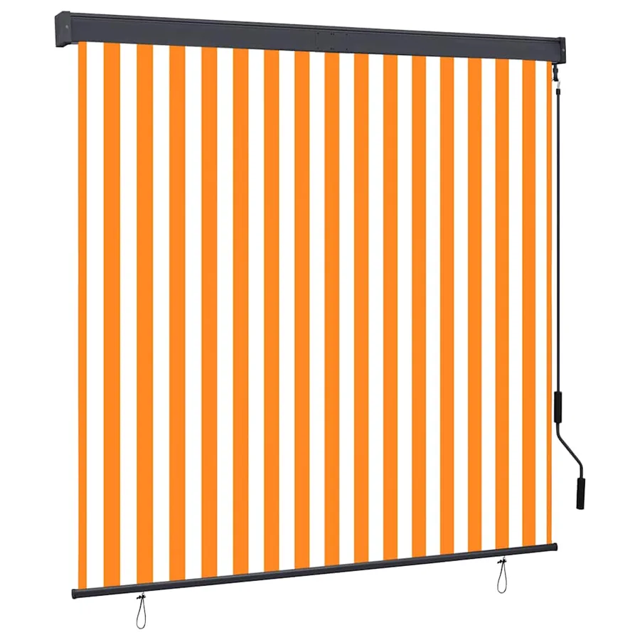 Store roulant d'extérieur 160x250 cm Blanc et orange