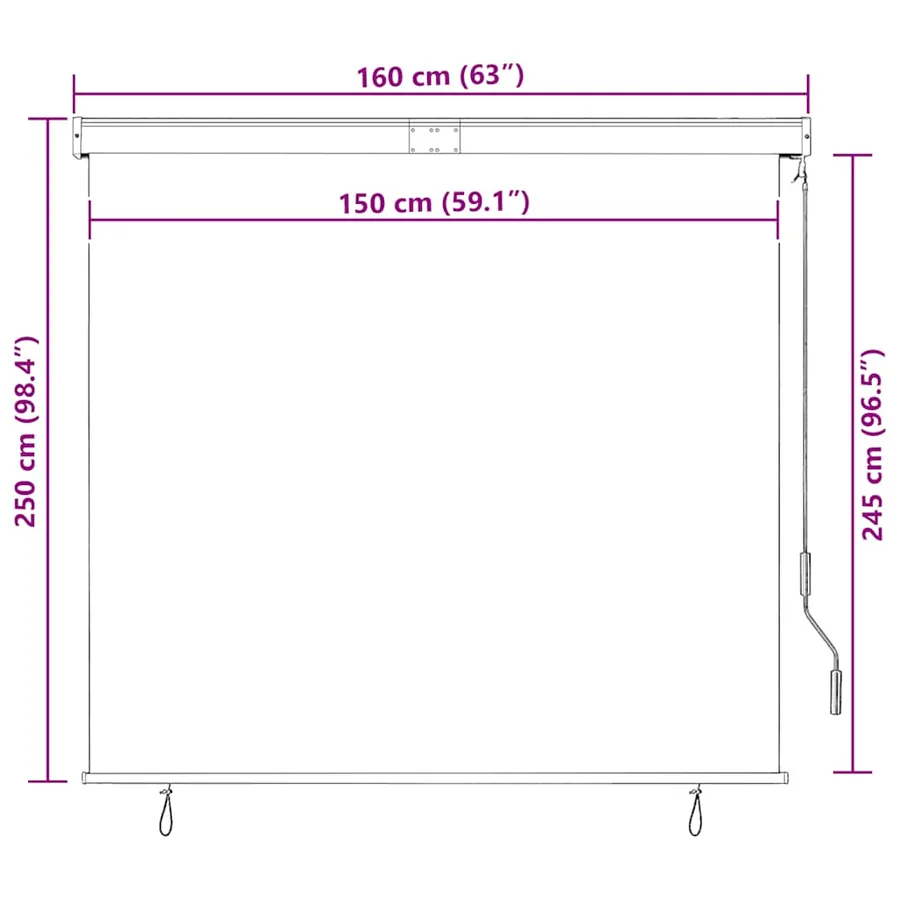 Store roulant d'extérieur 160x250 cm Blanc et orange - 10