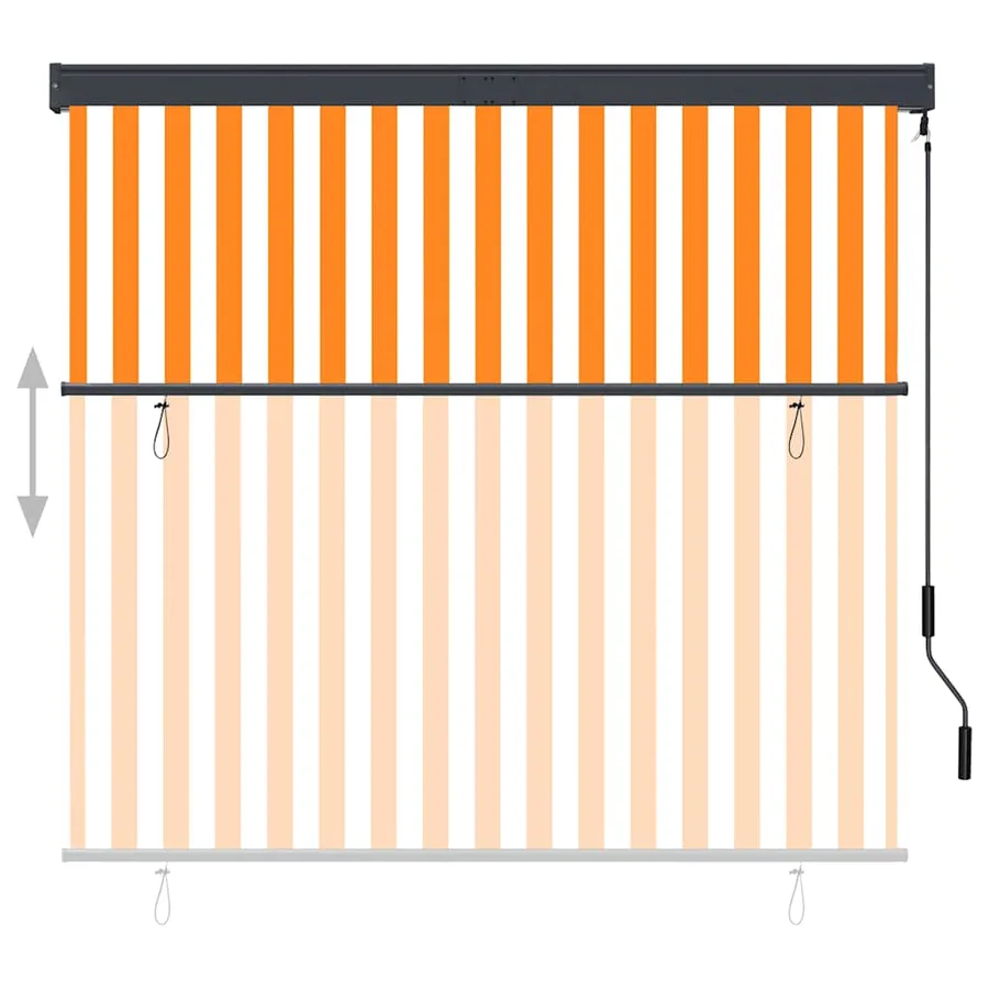 Store roulant d'extérieur 160x250 cm Blanc et orange - 3
