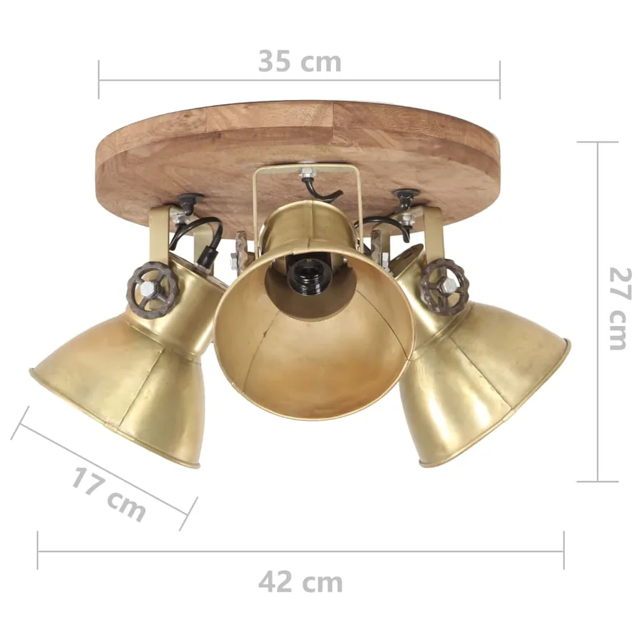 Plafonnier industriel 25 W Laiton 42x27 cm E27 - 7