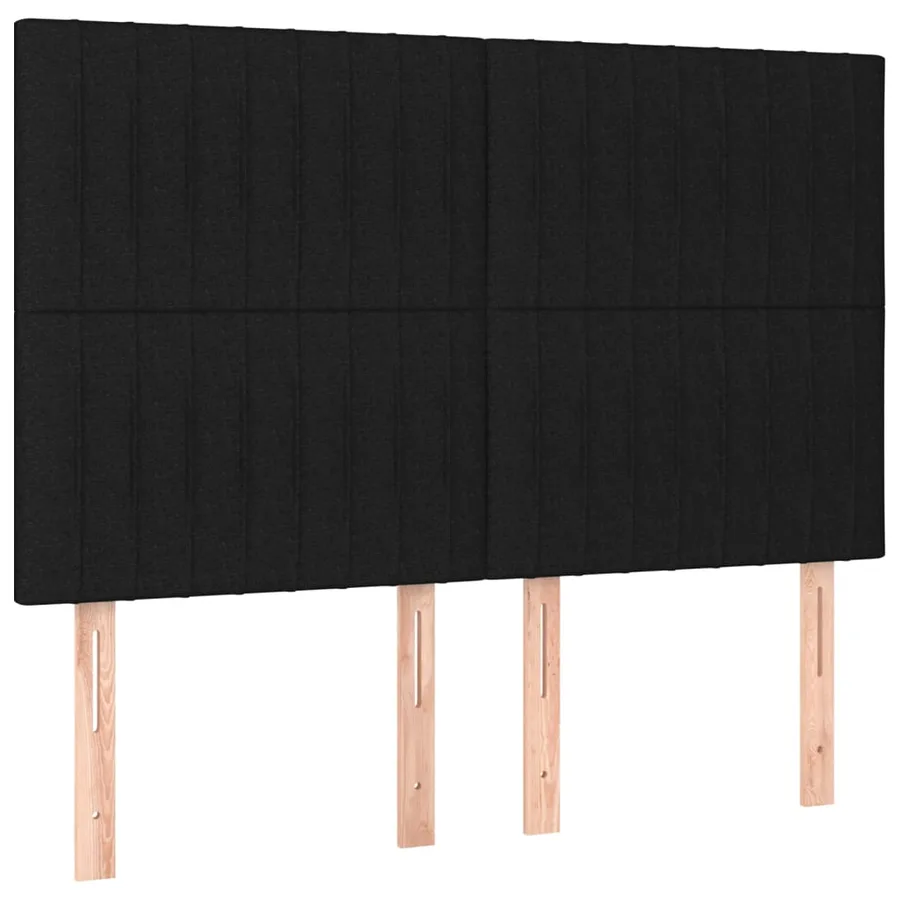 Tête de lit à LED Noir 144x5x118/128 cm Tissu - 4