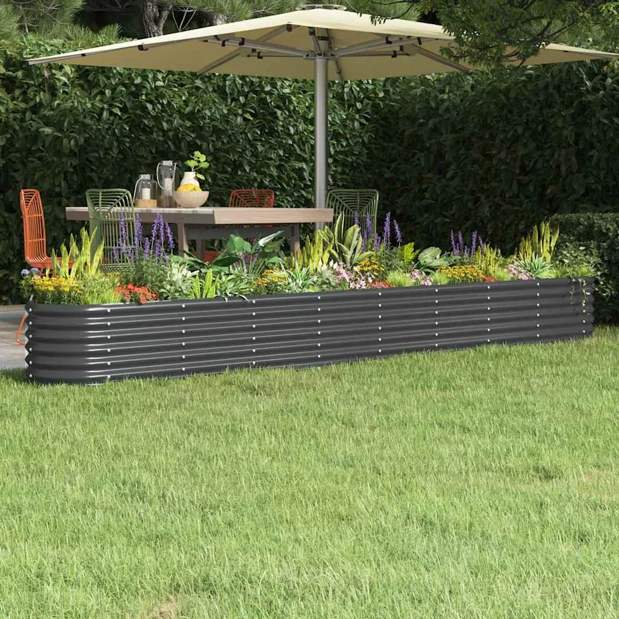 Lit surélevé de jardin Acier galvanisé Anthracite