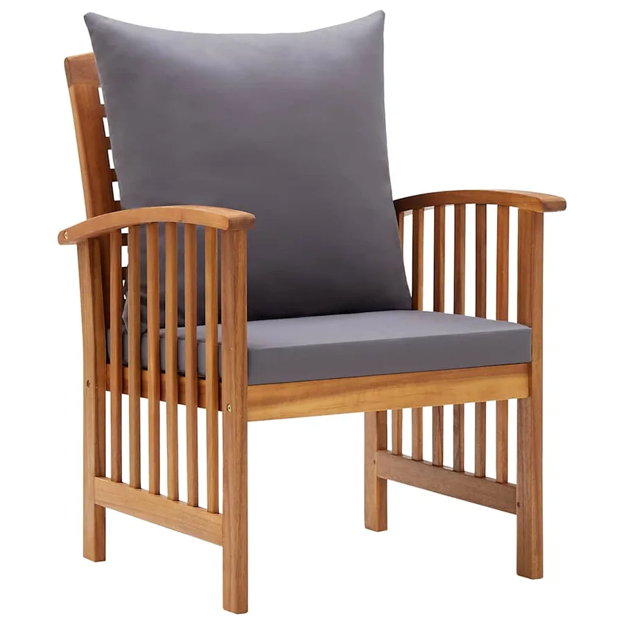 Chaises de jardin avec coussins lot de 2 Bois d'acacia massif - 4