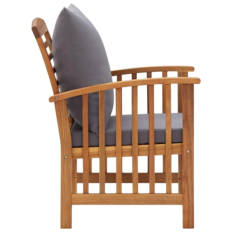 Chaises de jardin avec coussins lot de 2 Bois d'acacia massif - 6