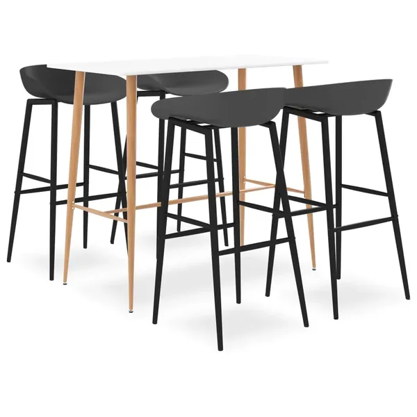 Ensemble de bar 5 pcs Blanc et gris