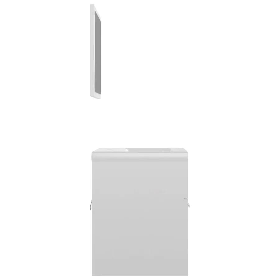 Ensemble de meubles de salle de bain Blanc brillant Aggloméré - 6