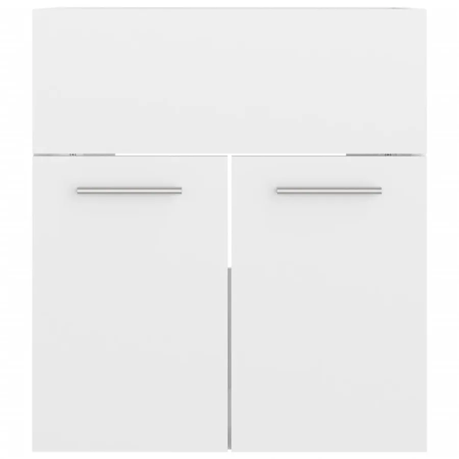 Ensemble de meubles de salle de bain Blanc brillant Aggloméré - 9