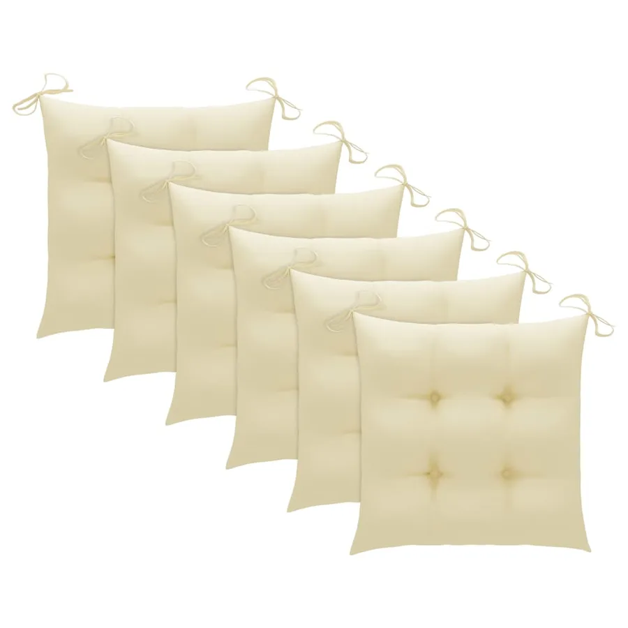 Chaises pliables de jardin lot de 6 avec coussins Bois d'acacia - 9