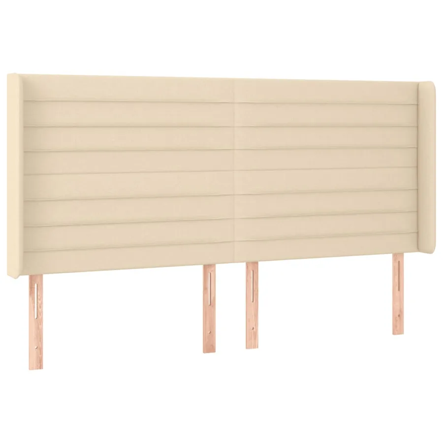 Tête de lit à LED Crème 203x16x118/128 cm Tissu - 3