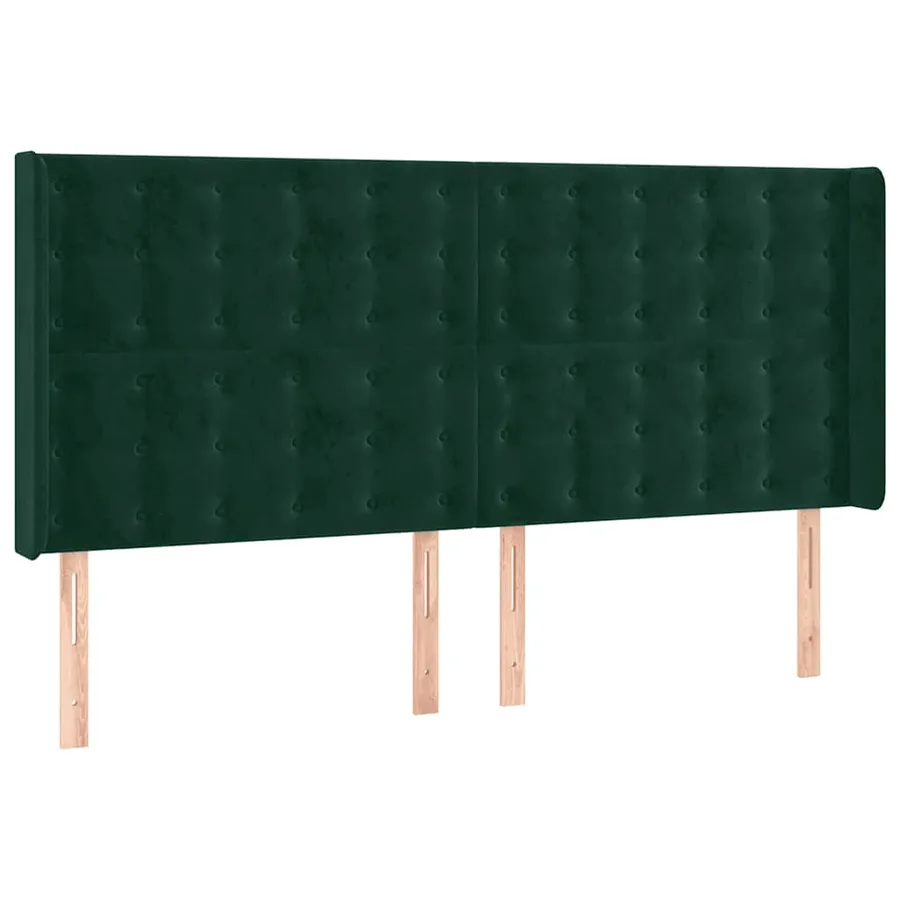 Tête de lit à LED Vert foncé 163x16x118/128 cm Velours - 3