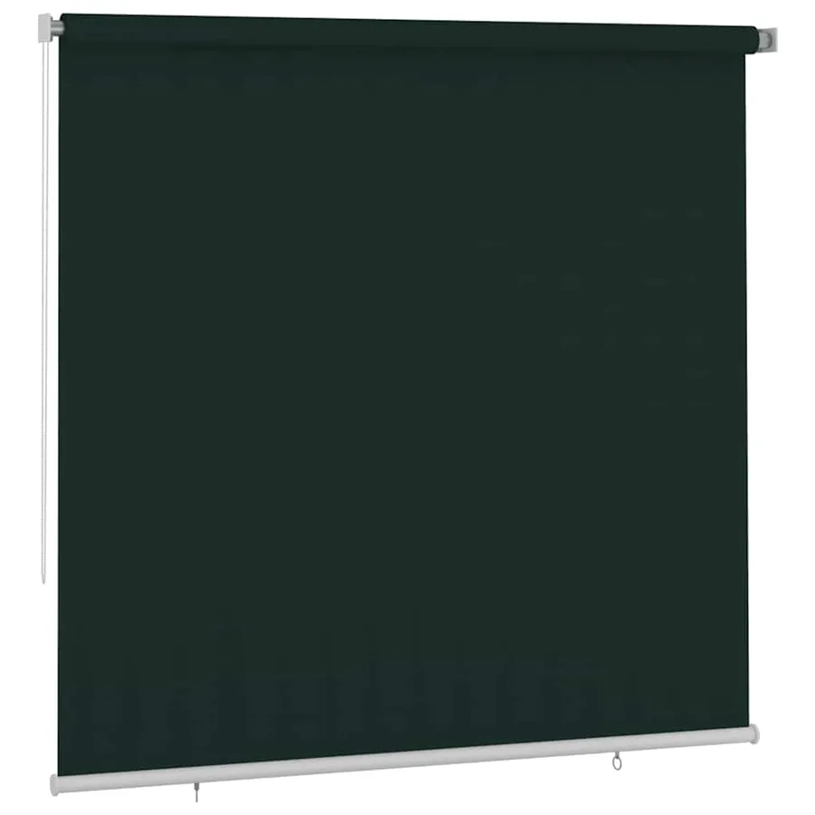 Store roulant d'extérieur 245 (l) x 230 (H) cm vert foncé HDPE - 2