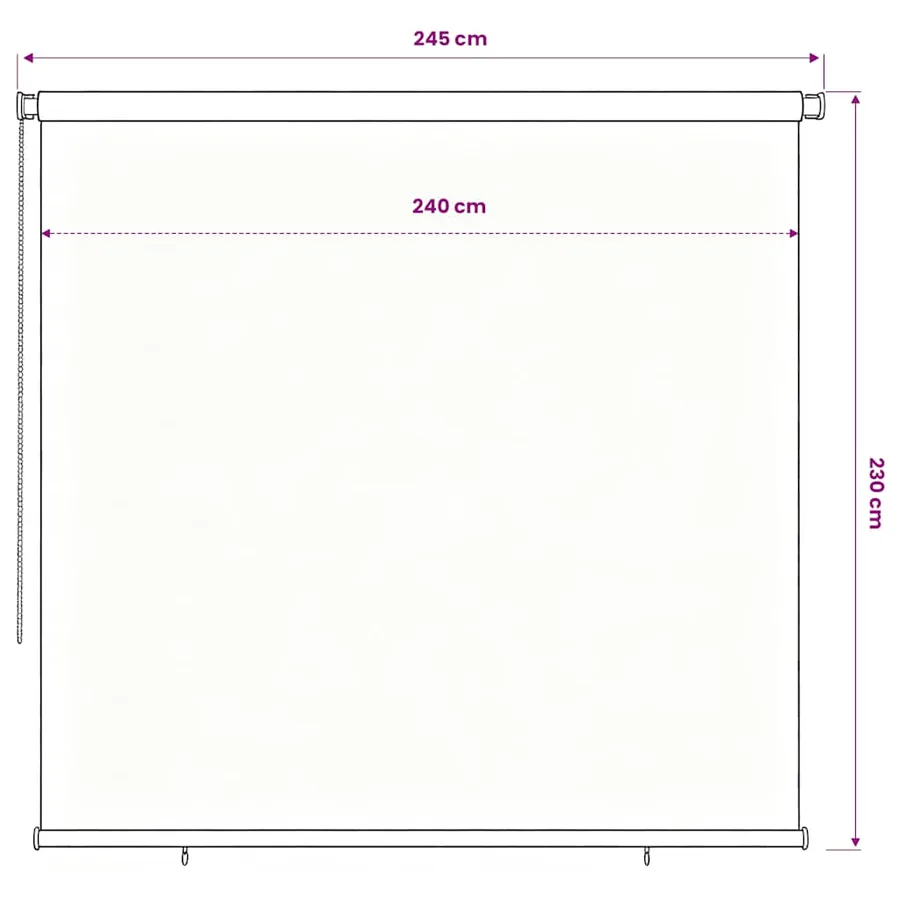 Store roulant d'extérieur 245 (l) x 230 (H) cm vert foncé HDPE - 6