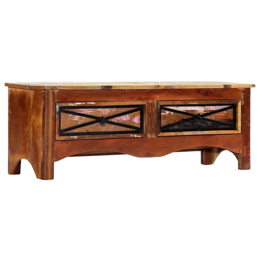Meuble TV 120x30x40 cm Bois de récupération massif - 10
