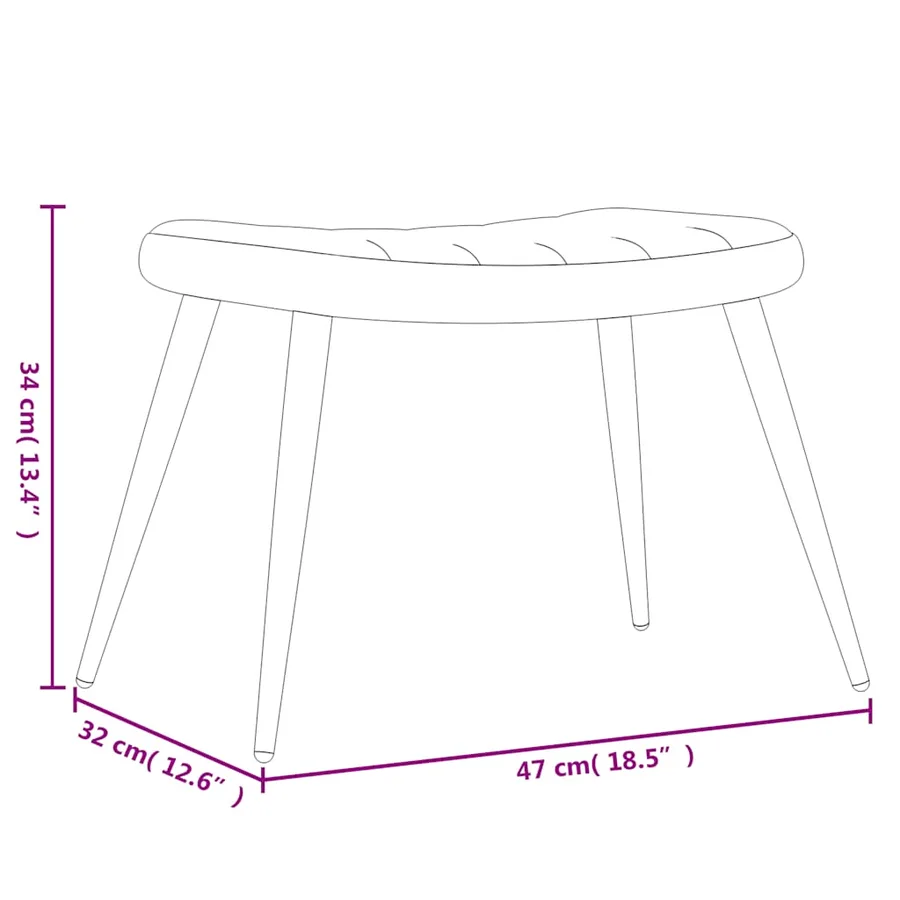 Chaise de relaxation avec tabouret Vert foncé Velours - 12
