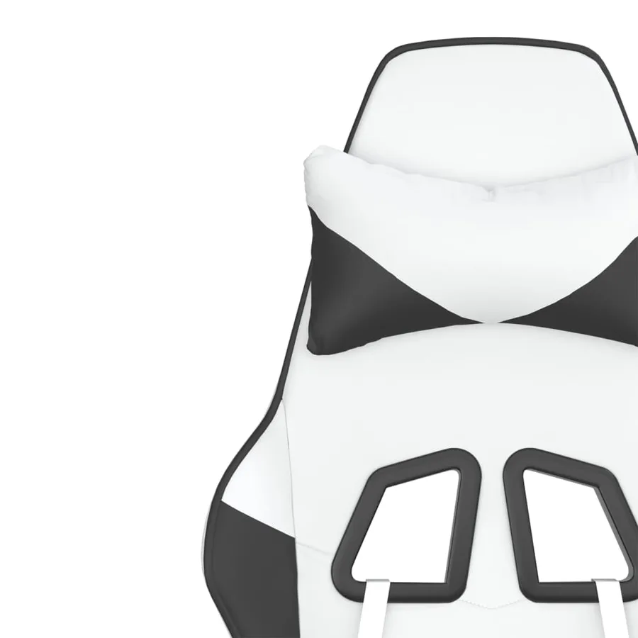 Chaise de jeu Blanc et noir Similicuir - 11