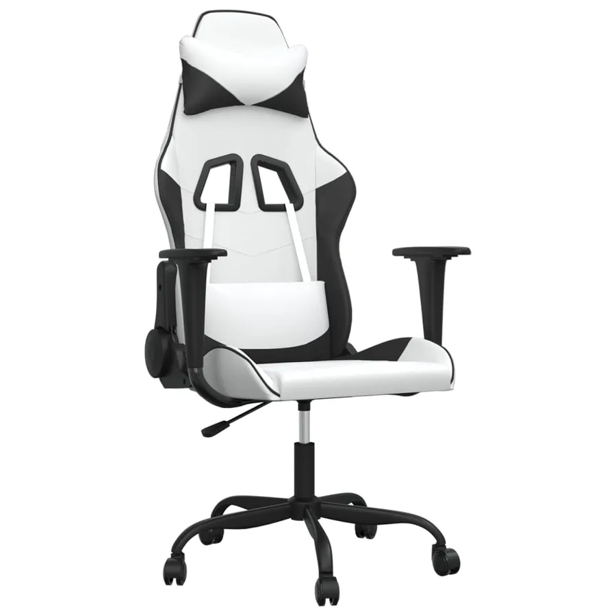Chaise de jeu Blanc et noir Similicuir - 2
