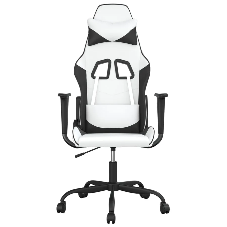 Chaise de jeu Blanc et noir Similicuir - 3