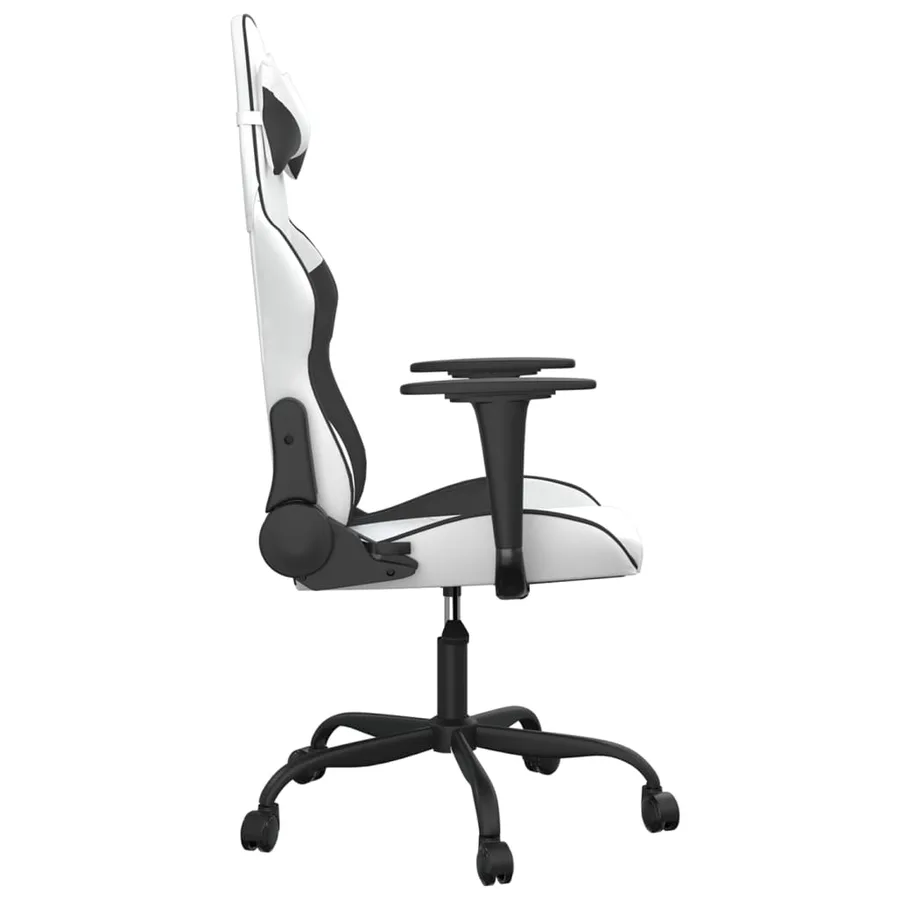 Chaise de jeu Blanc et noir Similicuir - 4