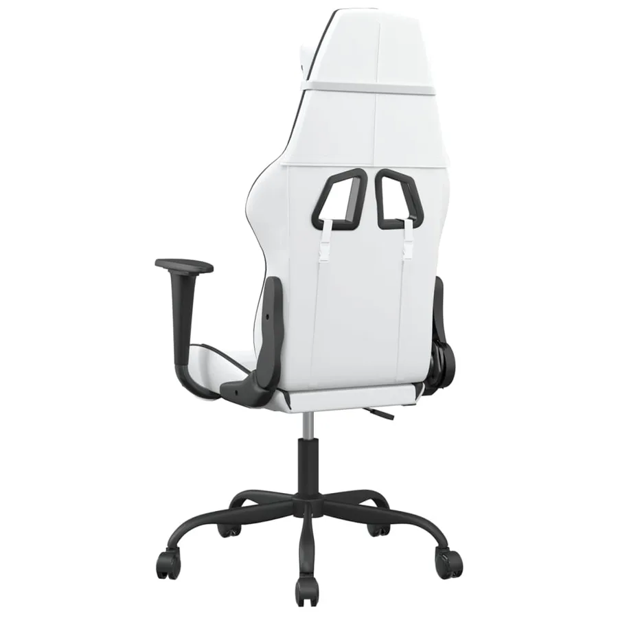 Chaise de jeu Blanc et noir Similicuir - 5