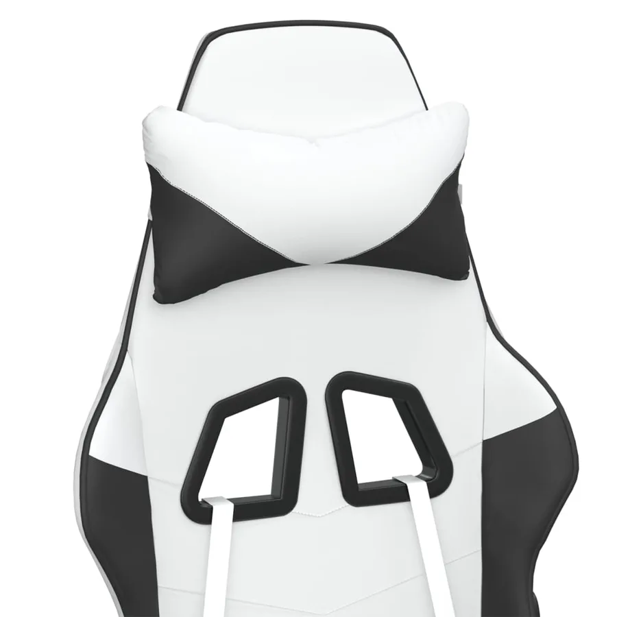 Chaise de jeu Blanc et noir Similicuir - 9
