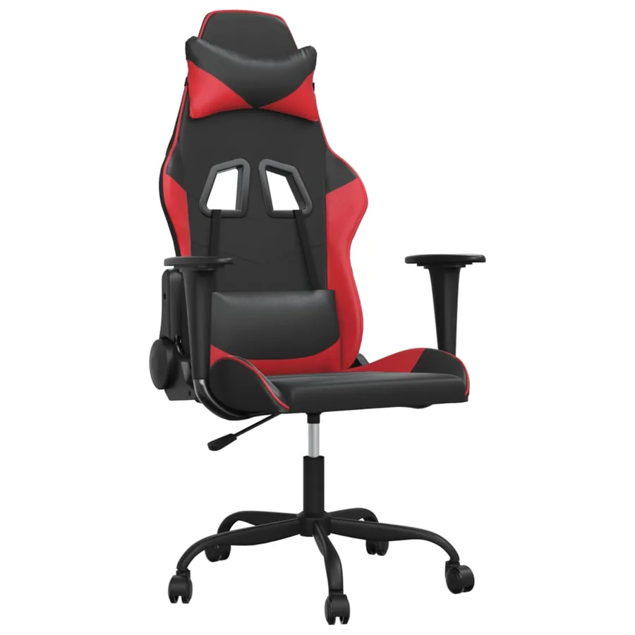 Chaise de jeu de massage Noir et rouge Similicuir - 2