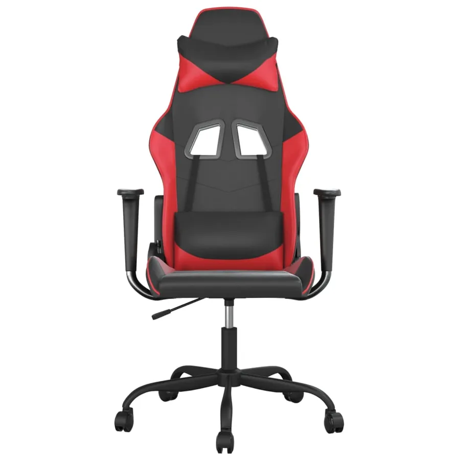 Chaise de jeu de massage Noir et rouge Similicuir - 3