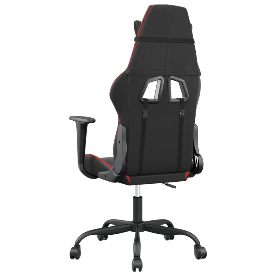 Chaise de jeu de massage Noir et rouge Similicuir - 5