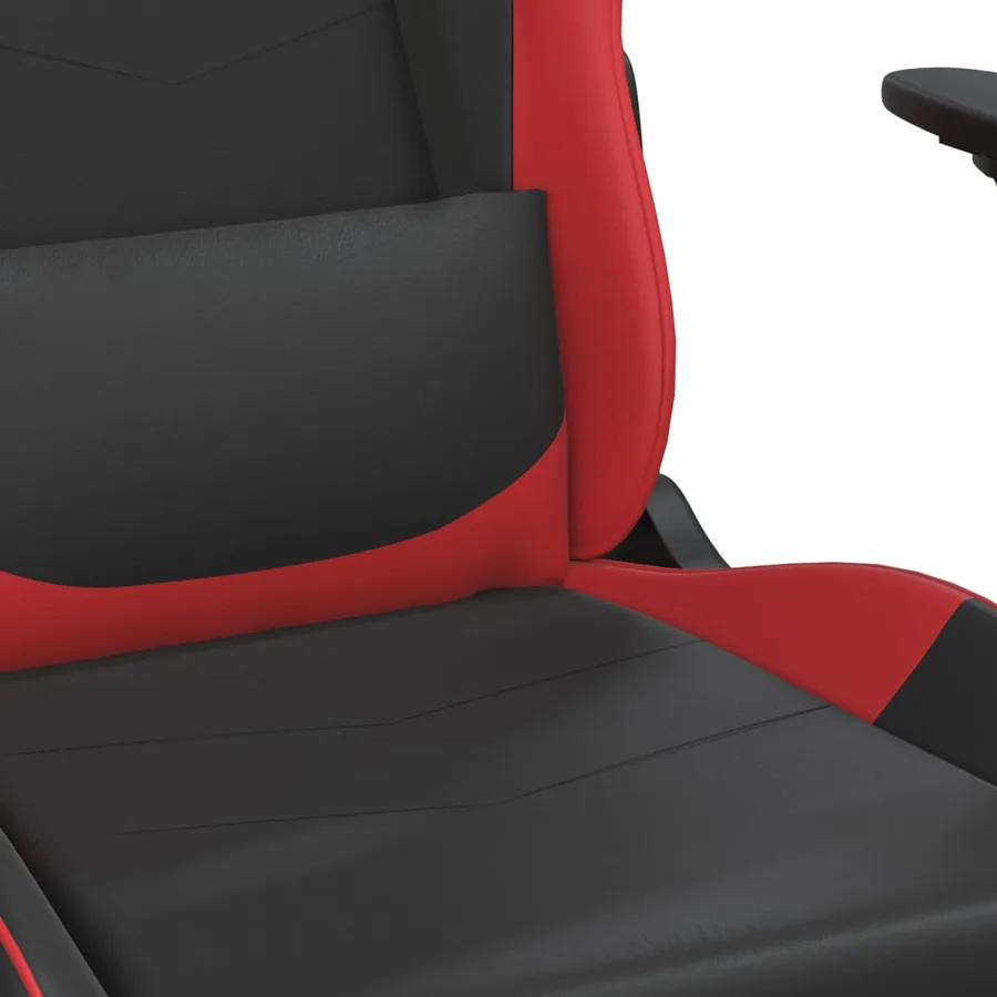 Chaise de jeu de massage Noir et rouge Similicuir - 8