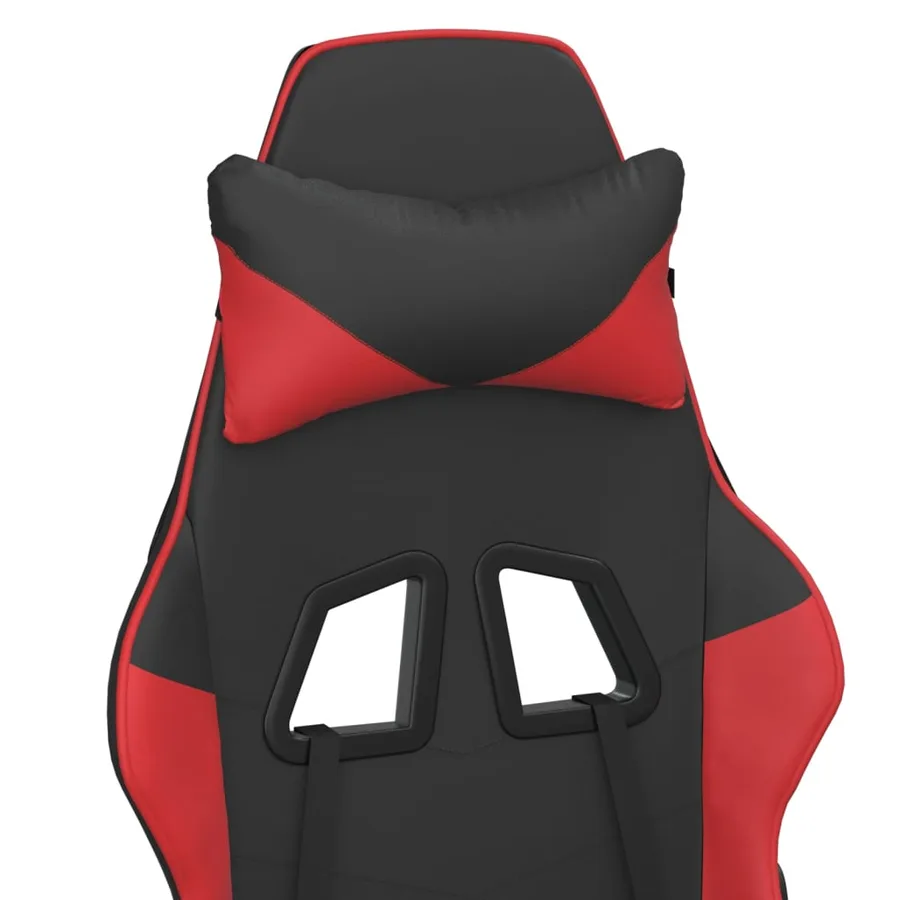 Chaise de jeu de massage Noir et rouge Similicuir - 9