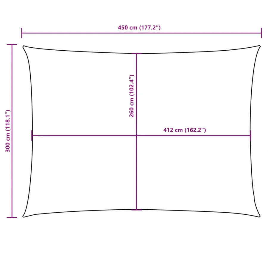 Voile de parasol tissu oxford rectangulaire 2x4 m jaune - 10