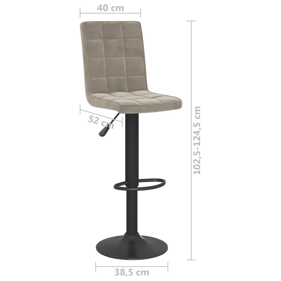 Tabouret de bar Gris clair Velours - 9