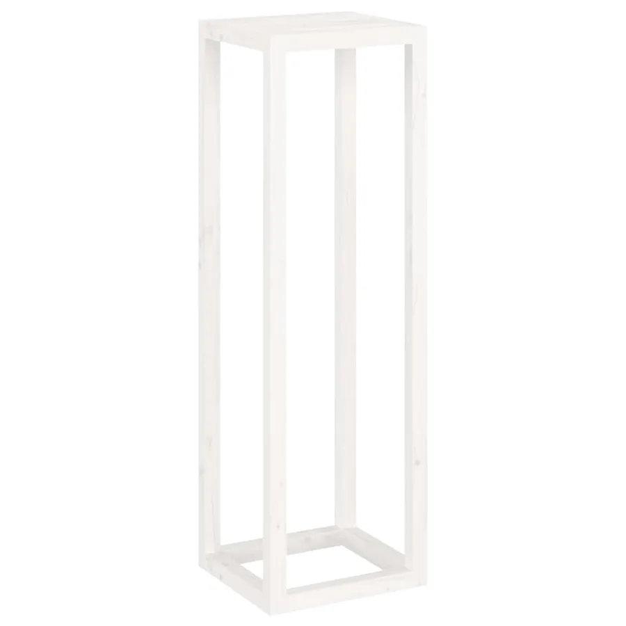 Ensemble de supports pour plantes 3pcs Blanc Bois de pin massif - 7