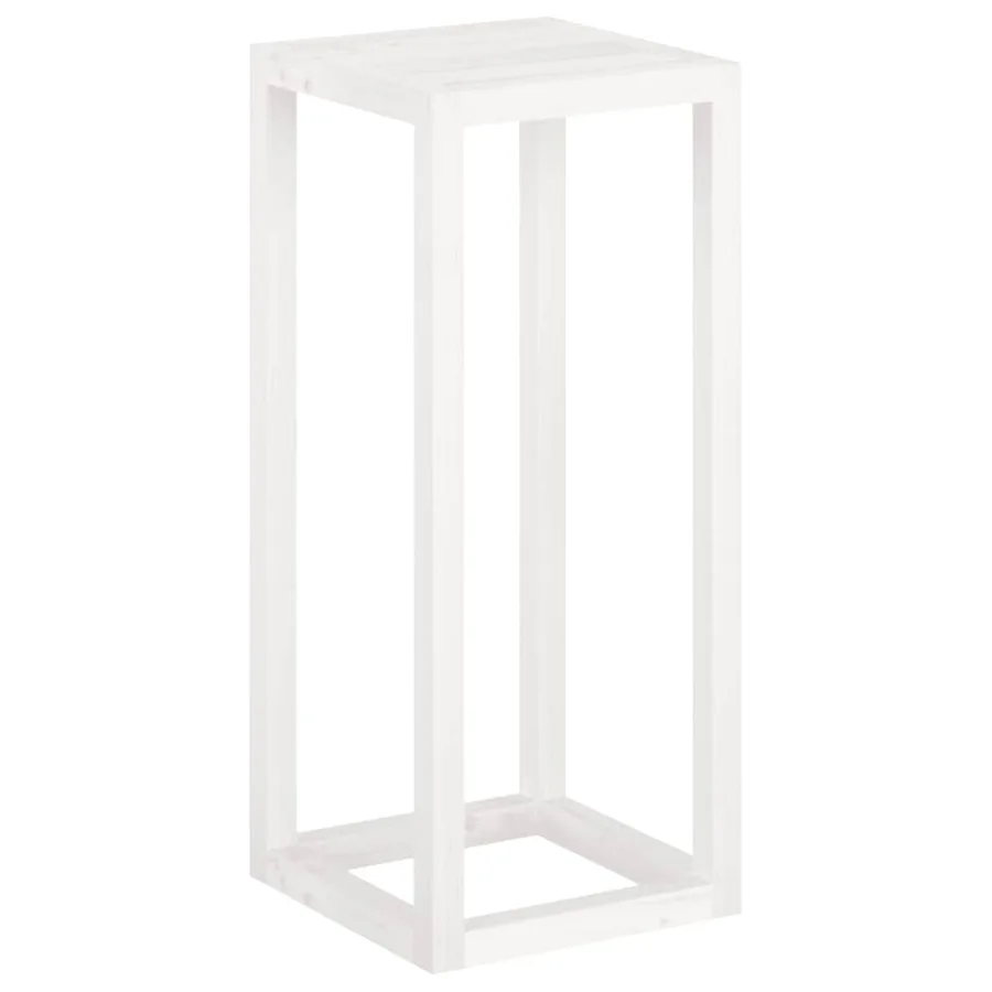 Ensemble de supports pour plantes 3pcs Blanc Bois de pin massif - 8