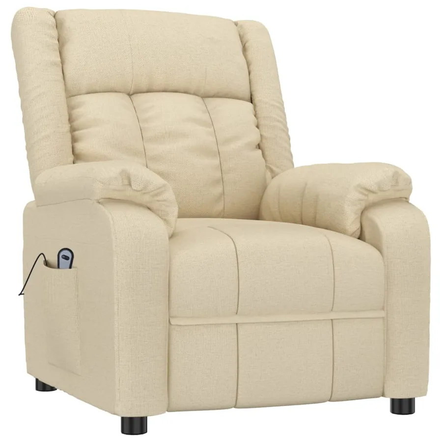 Fauteuil inclinable électrique Crème Tissu - 3