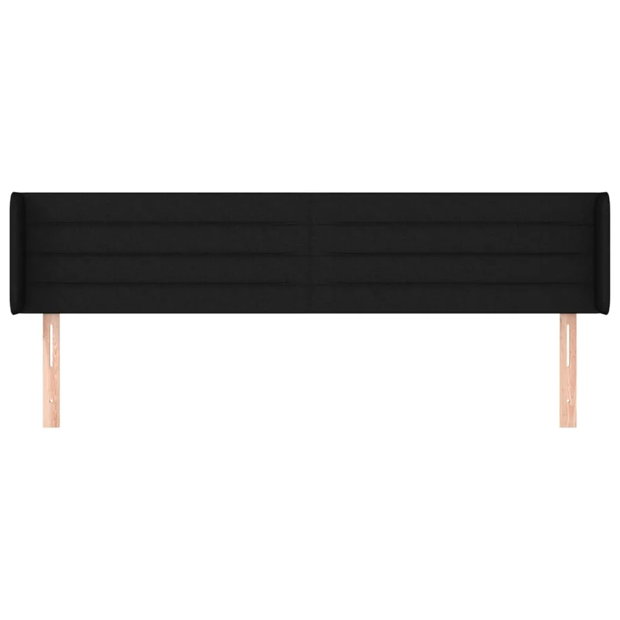 Tête de lit avec oreilles Noir 183x16x78/88 cm Tissu - 3