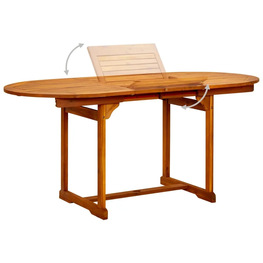 Ensemble à manger de jardin 7 pcs Bois d'acacia massif 120-170 cm - 5