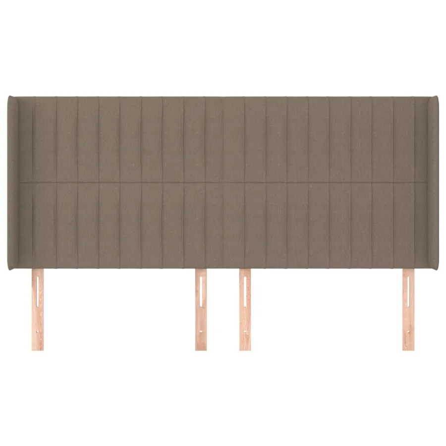 Tête de lit avec oreilles Taupe 203x16x118/128 cm Tissu - 3