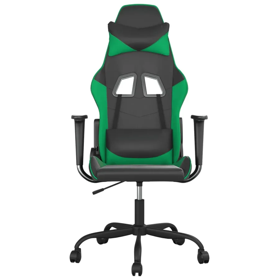 Chaise de jeu de massage Noir et vert Similicuir - 3