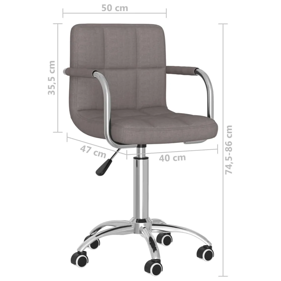 Chaise pivotante de salle à manger Taupe Tissu - 8