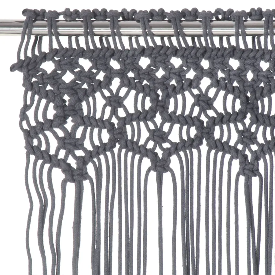 Rideau en macramé Anthracite 140x240 cm Coton - 3