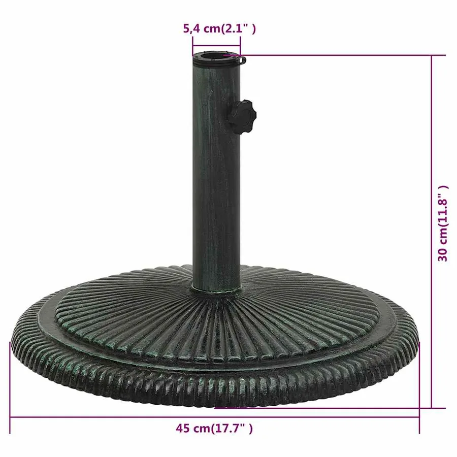 Socle de parasol Vert 45x45x30 cm Fonte - 9
