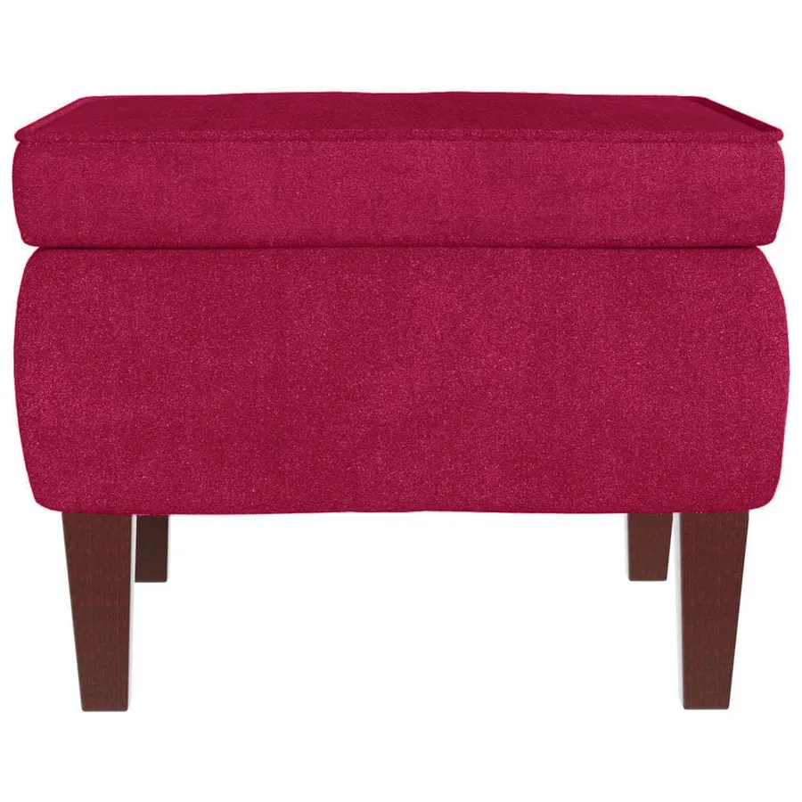 Fauteuil à bascule à oreilles en velours rouge vin bois massif - 9