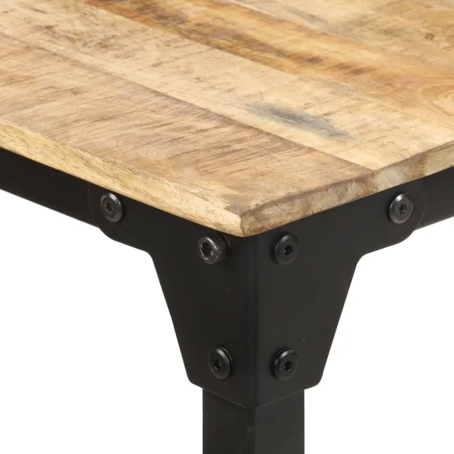 Table de salle à manger 220x100x76 cm Bois de manguier brut - 4