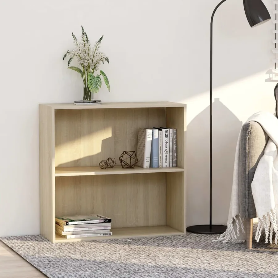 Bibliothèque chêne sonoma 80x30x76,5 cm bois d'ingénierie