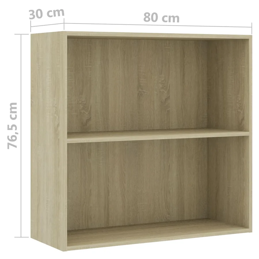 Bibliothèque chêne sonoma 80x30x76,5 cm bois d'ingénierie - 6