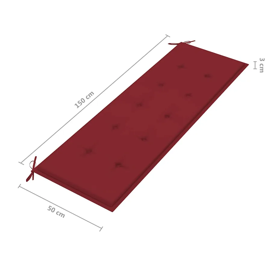 Banc de jardin 3 places avec coussin 150 cm Bois d'eucalyptus - 10