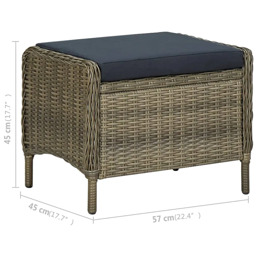 Ensemble à manger de jardin 7 pcs Marron - 10